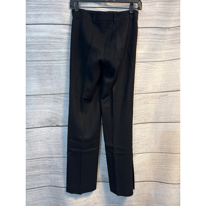 Akris Punto Mikka' Black Side-Stripe Wool Wide-Leg Trousers Size 2