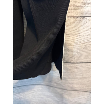 Akris Punto Mikka' Black Side-Stripe Wool Wide-Leg Trousers Size 2