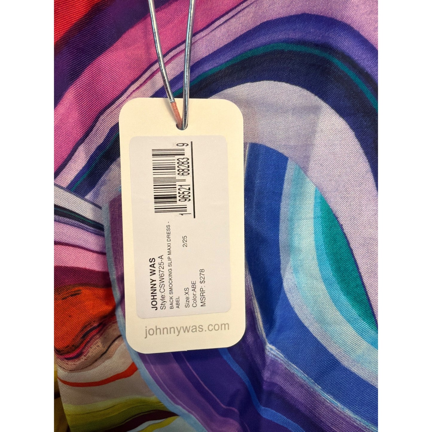 NWT Johnny Was Colorful Swirl Print Maxi Dress Size XS