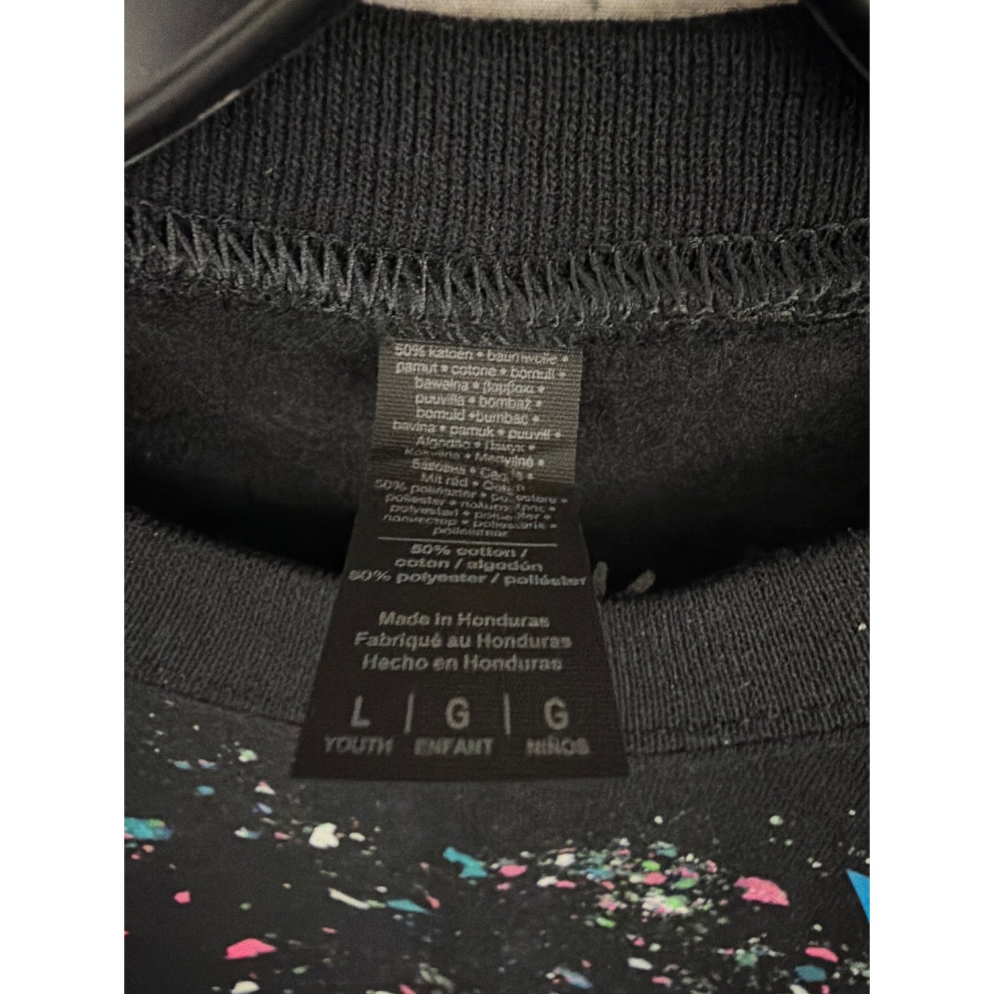 Rock Candy Girls Neon Star Splatter Sweatshirt Size L