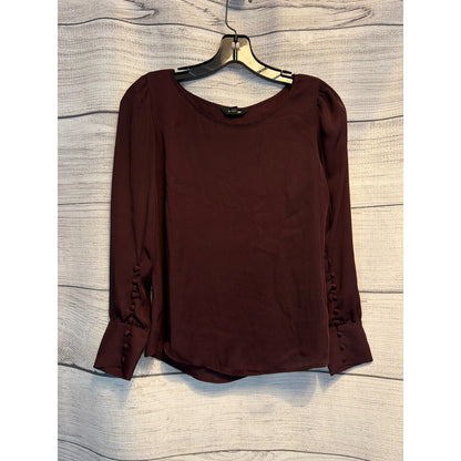 Express Burgundy Long Sleeve Blouse Size XSP