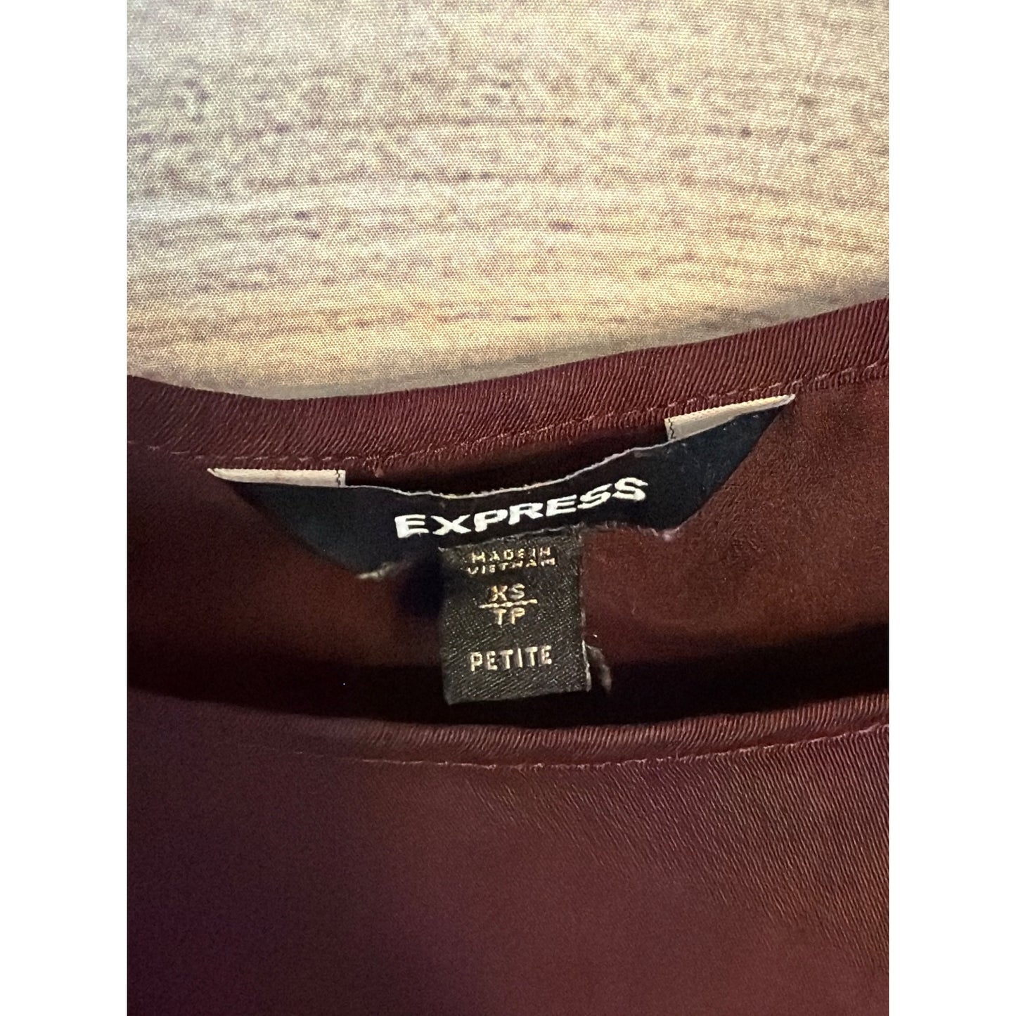 Express Burgundy Long Sleeve Blouse Size XSP