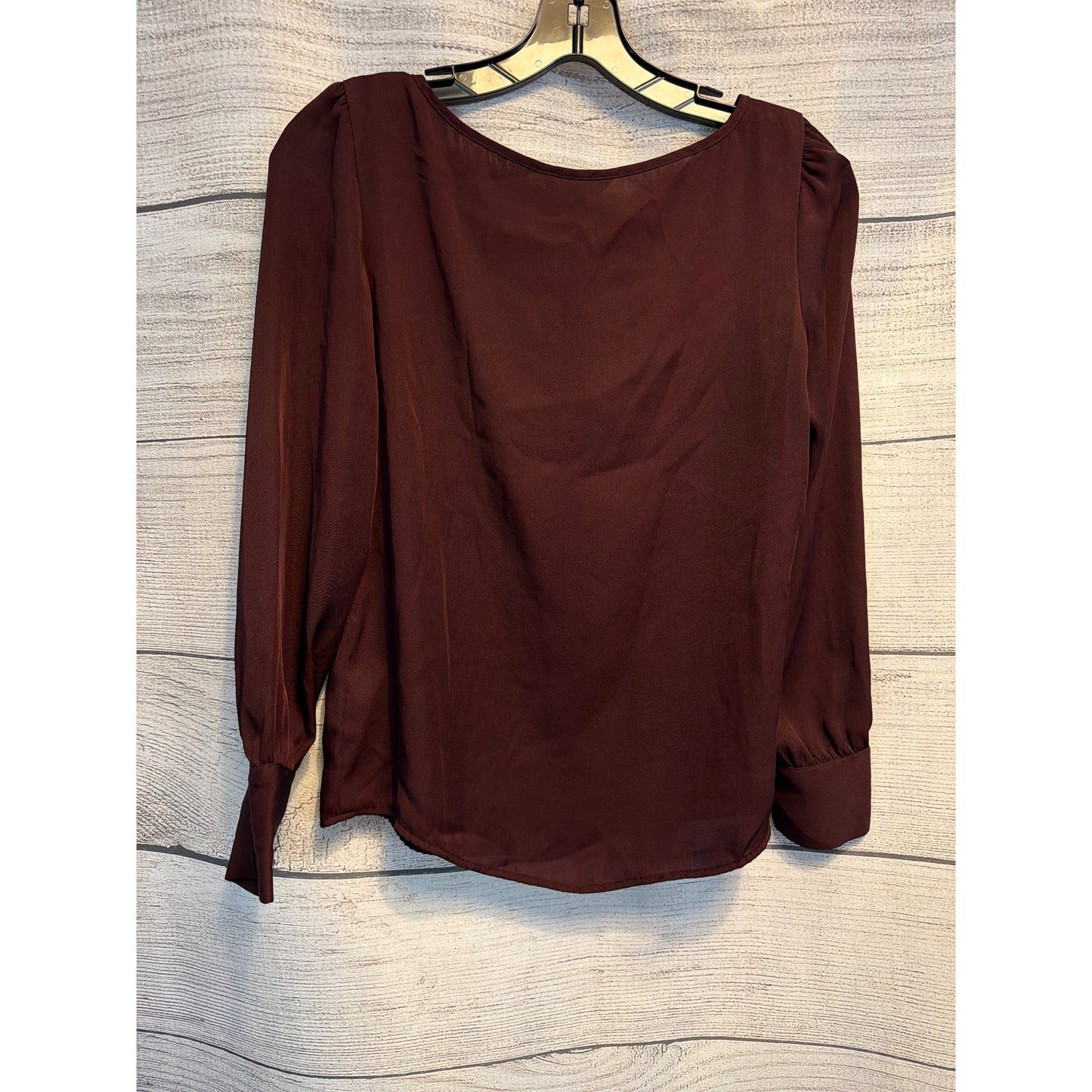 Express Burgundy Long Sleeve Blouse Size XSP