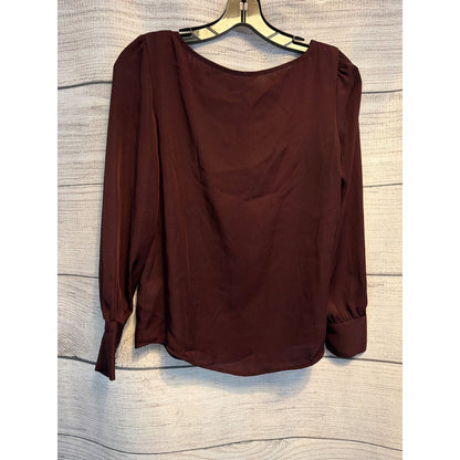 Express Burgundy Long Sleeve Blouse Size XSP