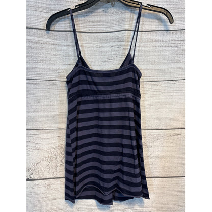 Aqua Striped Spaghetti Strap Tank Top Small