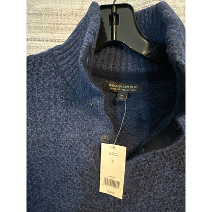 NWT Banana Republic Mens Navy Wool & Cashmere Sweater Size M