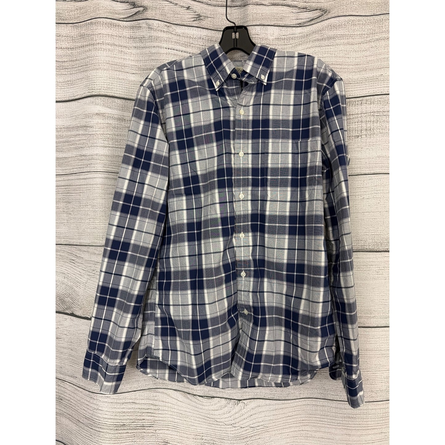 Mens J. Crew Plaid Long-Sleeve Button-Up Shirt Size M