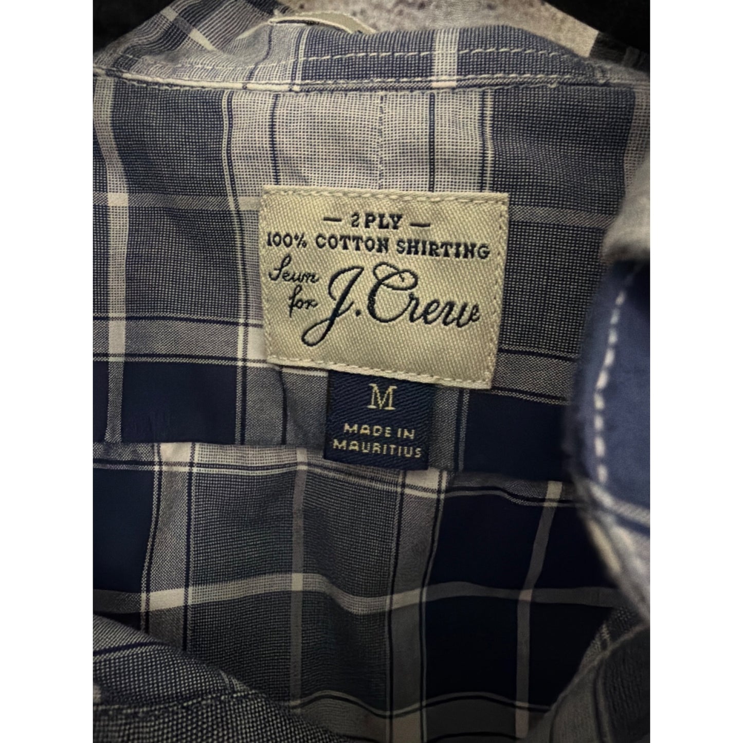 Mens J. Crew Plaid Long-Sleeve Button-Up Shirt Size M