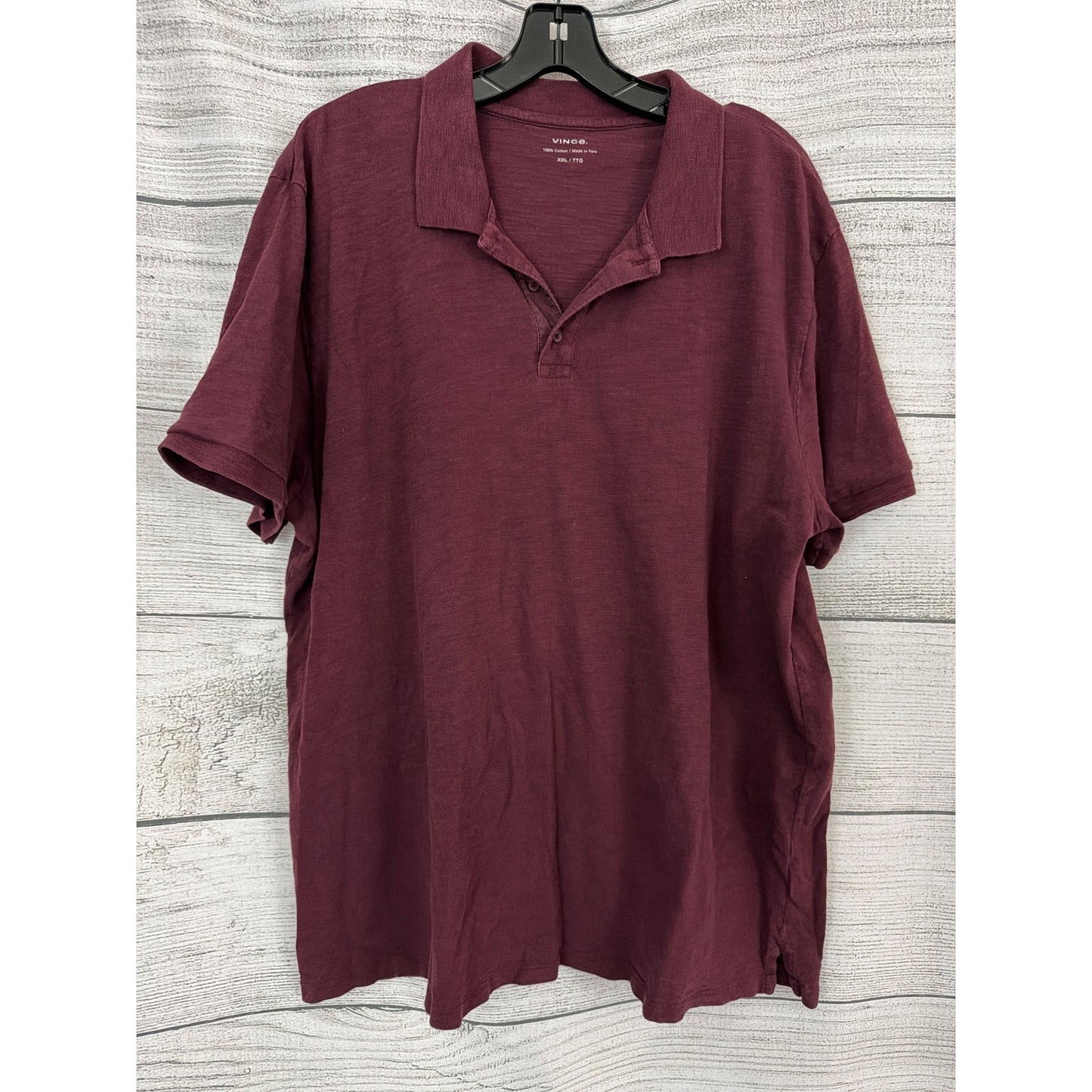 Mens Vince 100% Cotton Burgundy Polo Shirt Size XXL