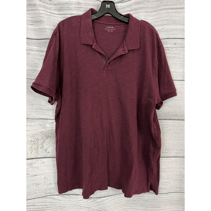 Mens Vince 100% Cotton Burgundy Polo Shirt Size XXL