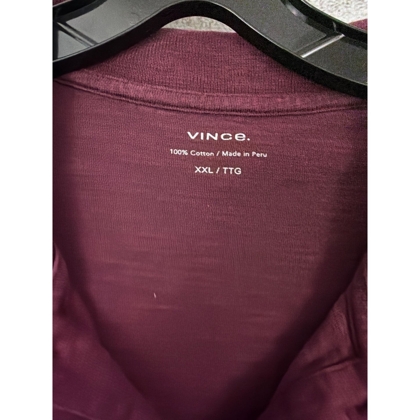 Mens Vince 100% Cotton Burgundy Polo Shirt Size XXL