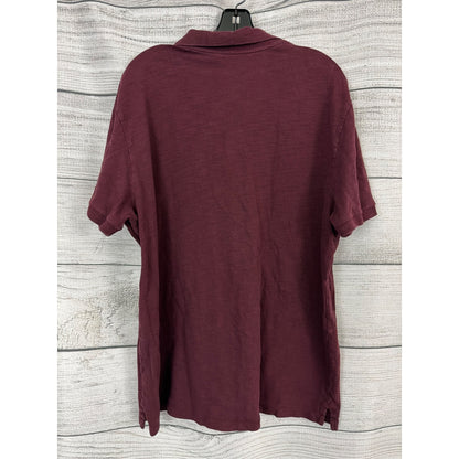 Mens Vince 100% Cotton Burgundy Polo Shirt Size XXL
