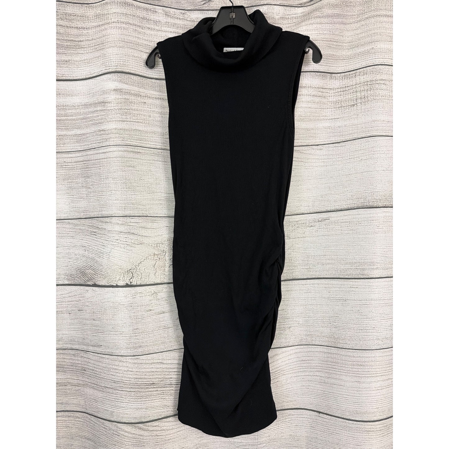 Michael Stars Black Ruched Midi Dress Size L