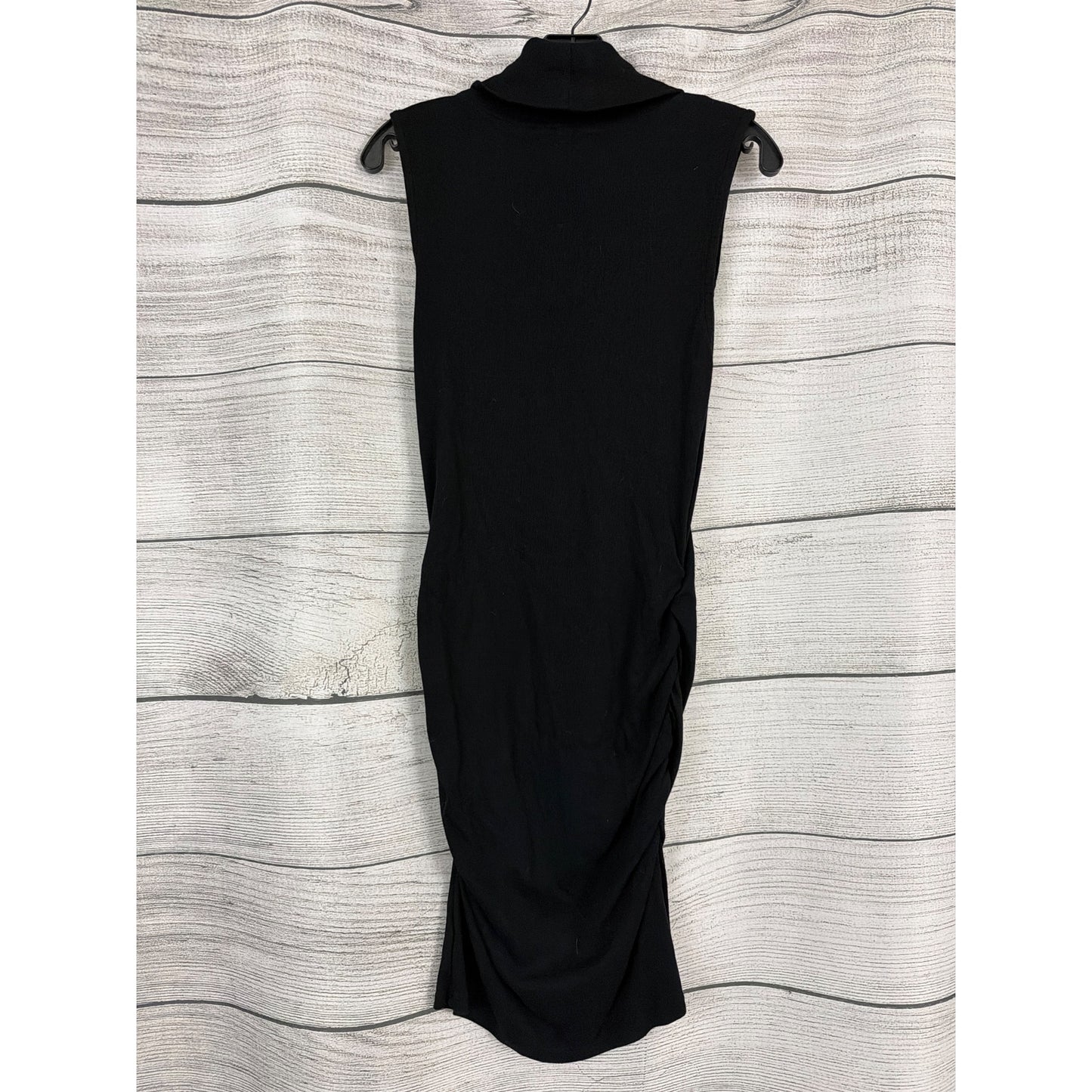 Michael Stars Black Ruched Midi Dress Size L