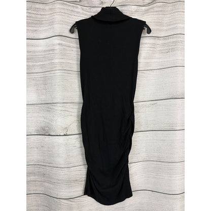 Michael Stars Black Ruched Midi Dress Size L