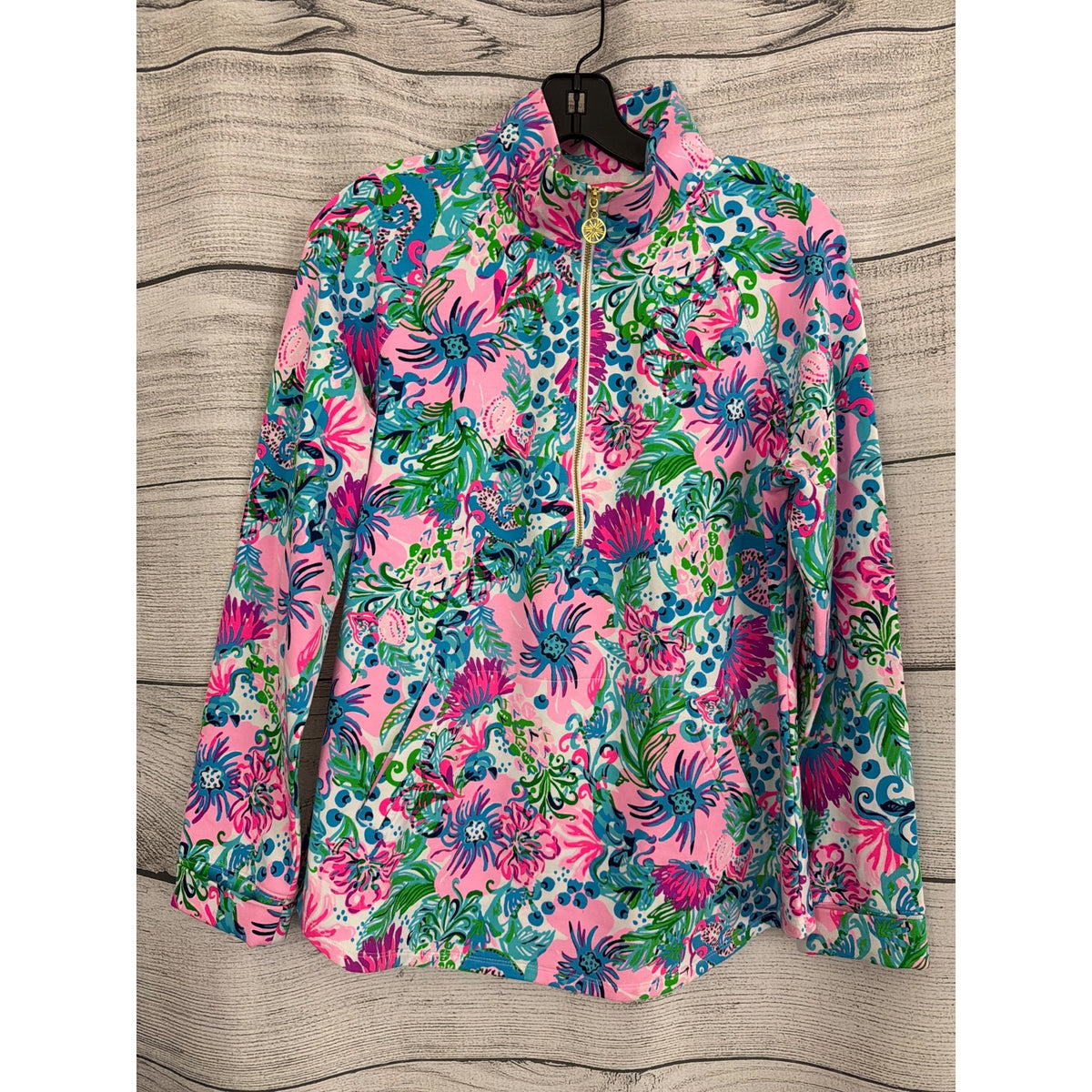 Lilly Pulitze Skipper Floral Quarter Zip Popover Size M