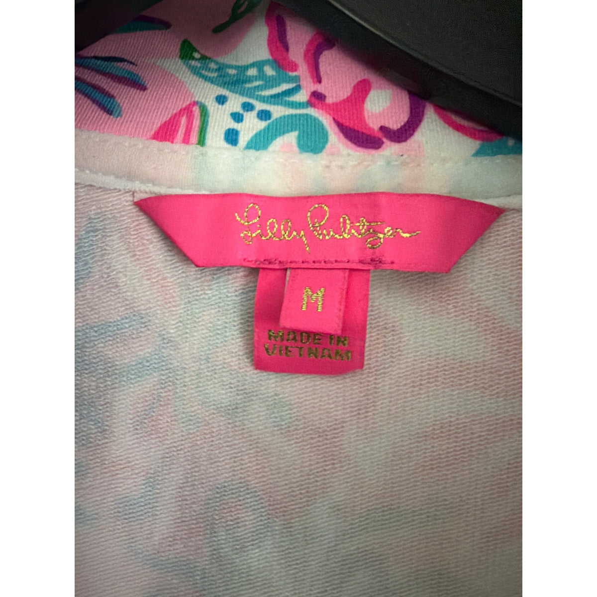 Lilly Pulitze Skipper Floral Quarter Zip Popover Size M