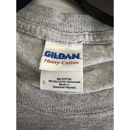 Gildan Mens Gray Headphones Graphic T-Shirt Size L