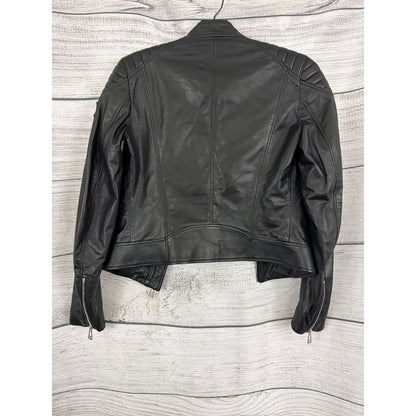 Belstaff Mollison Leather Biker Jacket Size 38