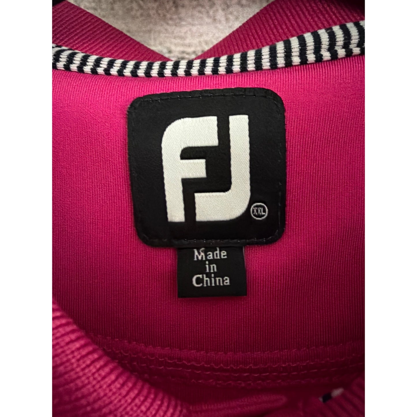 Mens FootJoy Pink & Gray Striped Polo Golf Shirt Size XXL
