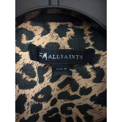Kids SMallsaints Jackie Leopard Print Puff-Sleeve Denim Dress Size 12/13