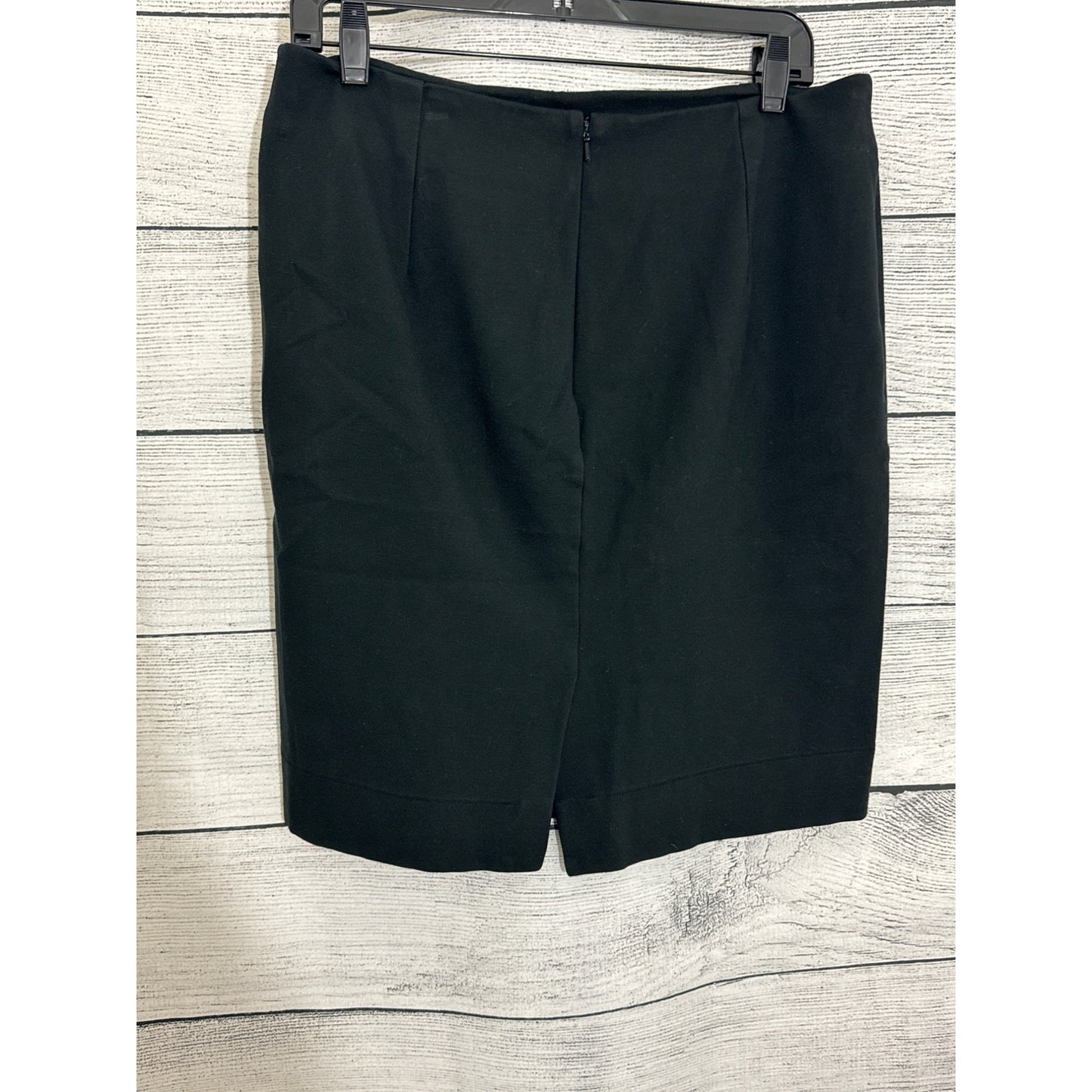 Lands End Black Knee-Length Pencil Skirt With Back Zipper Size 12