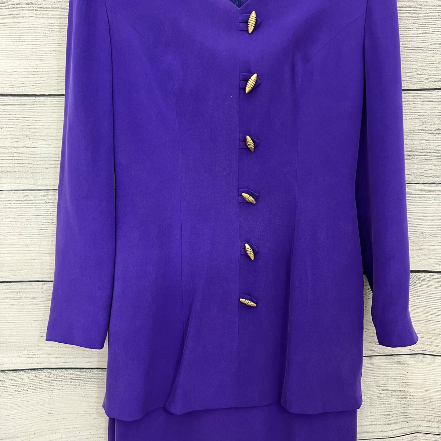 Patrick Collection Vintage Purple Dress Suit With Unique Buttons, Size 4