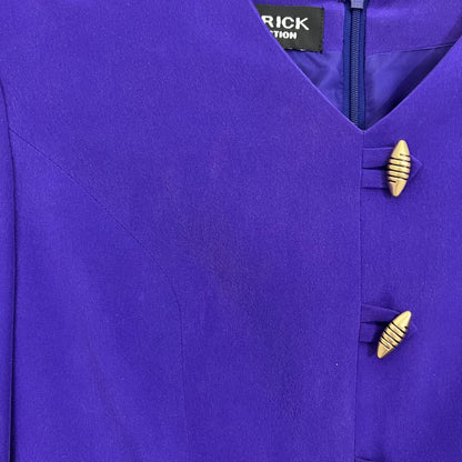 Patrick Collection Vintage Purple Dress Suit With Unique Buttons, Size 4