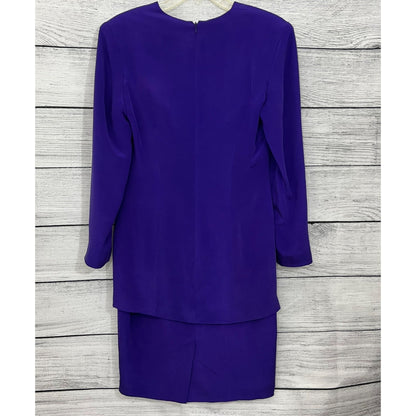 Patrick Collection Vintage Purple Dress Suit With Unique Buttons, Size 4