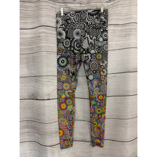 Jen Stark Black & Multicolor Psychedelic Pattern Leggings Size M