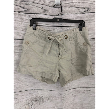 Sanctuary Surplus Beige Linen Blend Drawstring Shorts Size 30