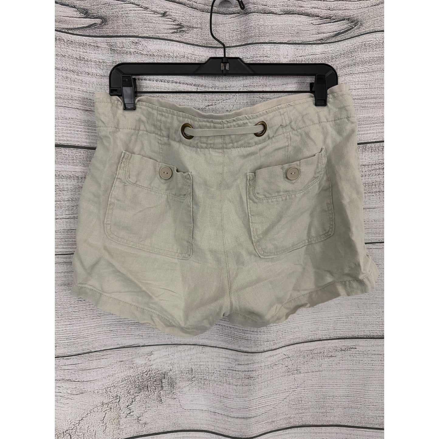 Sanctuary Surplus Beige Linen Blend Drawstring Shorts Size 30