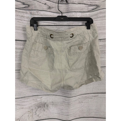 Sanctuary Surplus Beige Linen Blend Drawstring Shorts Size 30