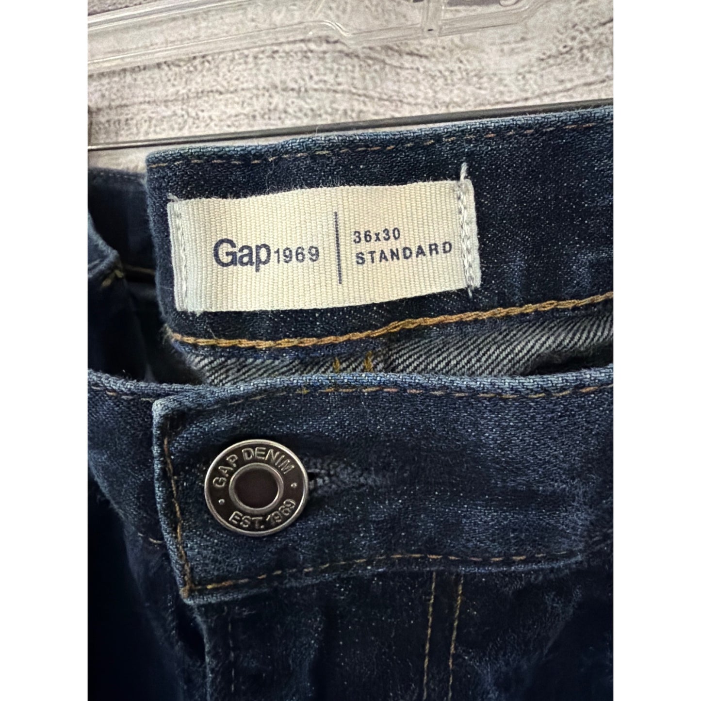 Mens Gap 1969 Standard Fit Dark Wash Denim Jeans Size 36X30