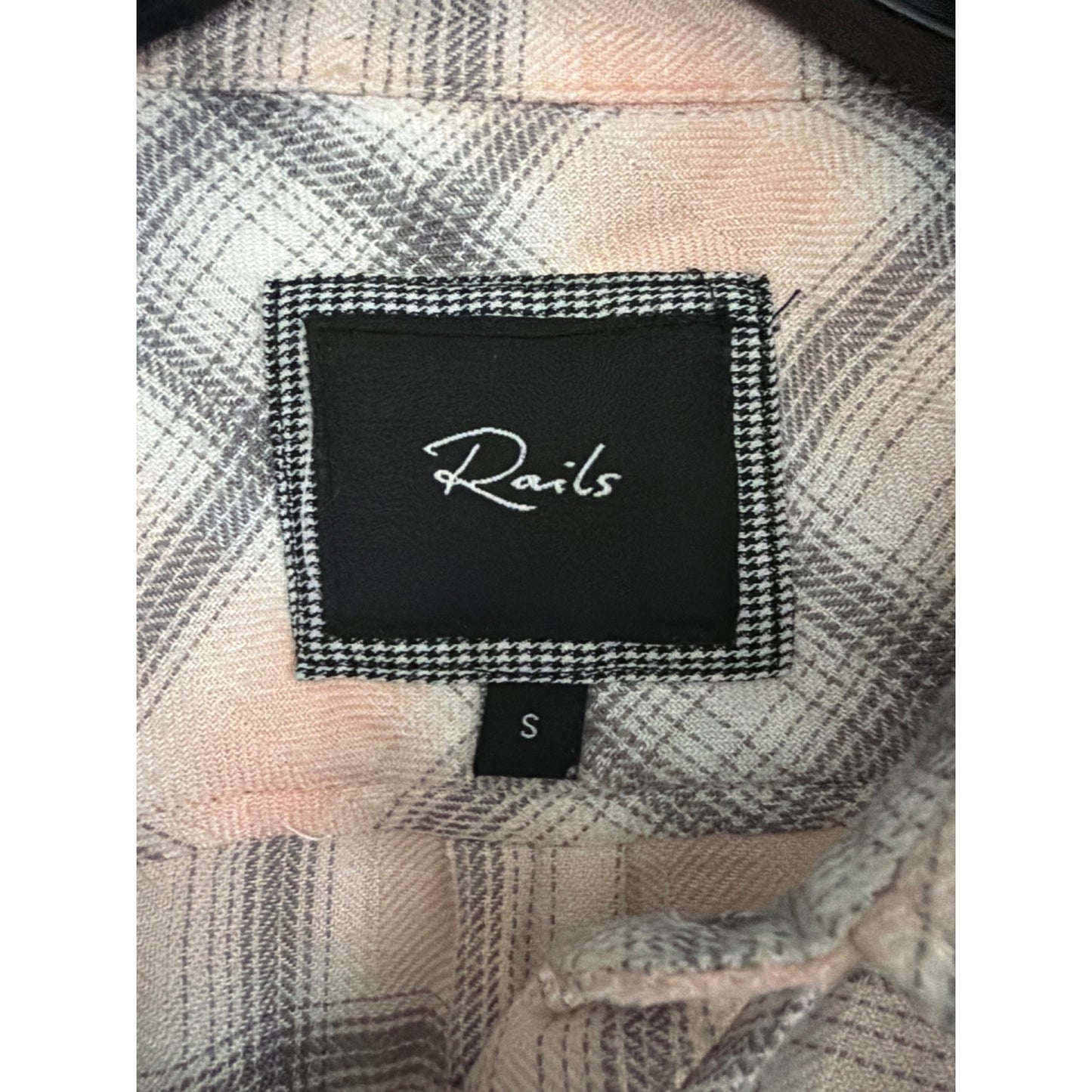 Rails Peach & Gray Hunter Plaid Long Sleeve Button-Down Shirt Size S