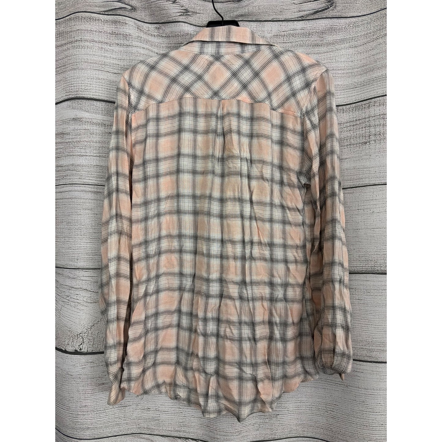 Rails Peach & Gray Hunter Plaid Long Sleeve Button-Down Shirt Size S