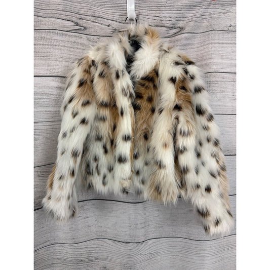 Leopard Print Faux Fur Jacket Size S