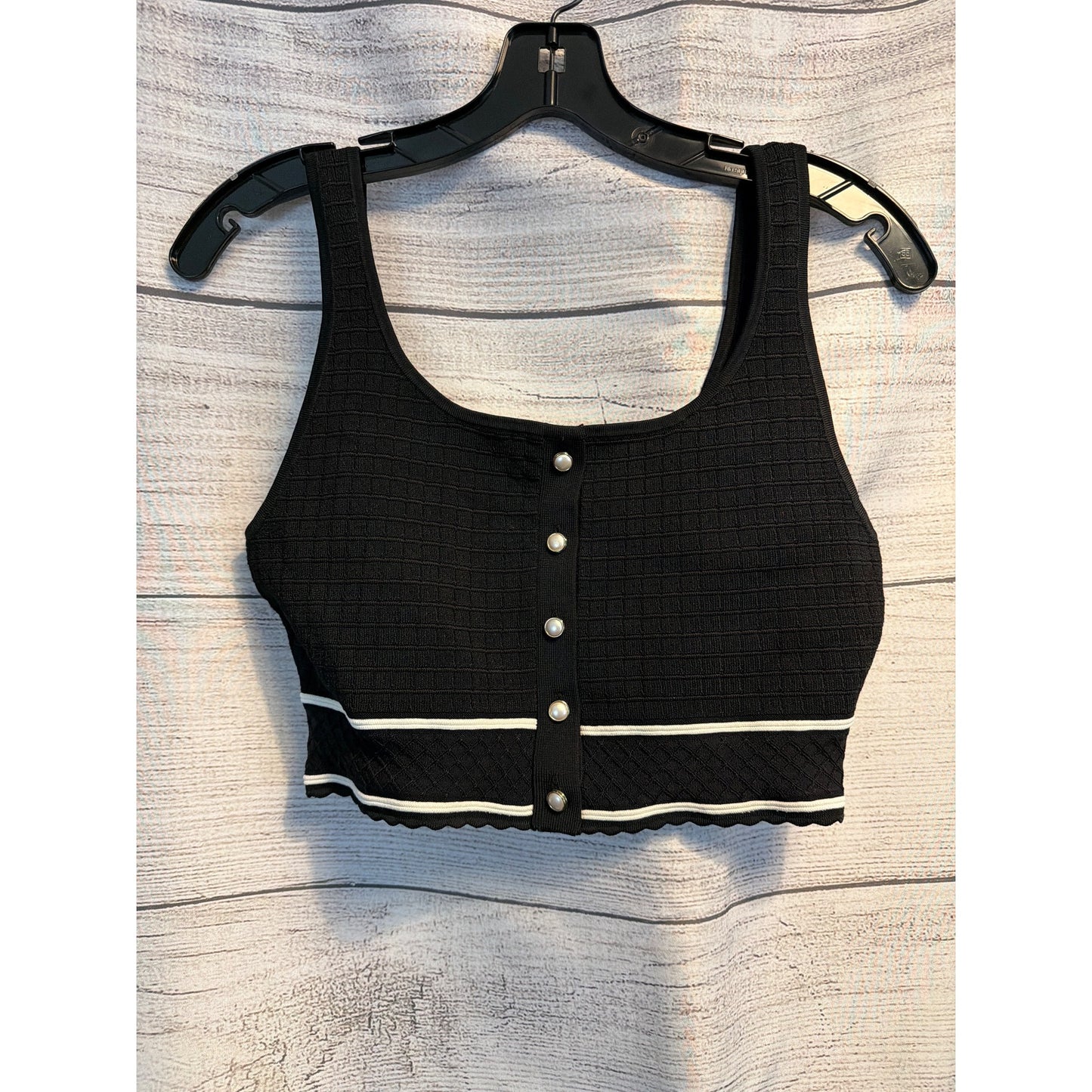 Babaton Sculpt Knit Button Cropped Tank Size L