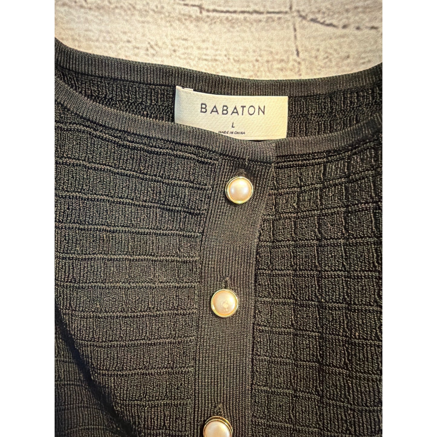 Babaton Sculpt Knit Button Cropped Tank Size L