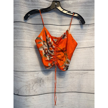 Allsaints Alexia Dorada Silk Blend Top in Flame Orange Size 0