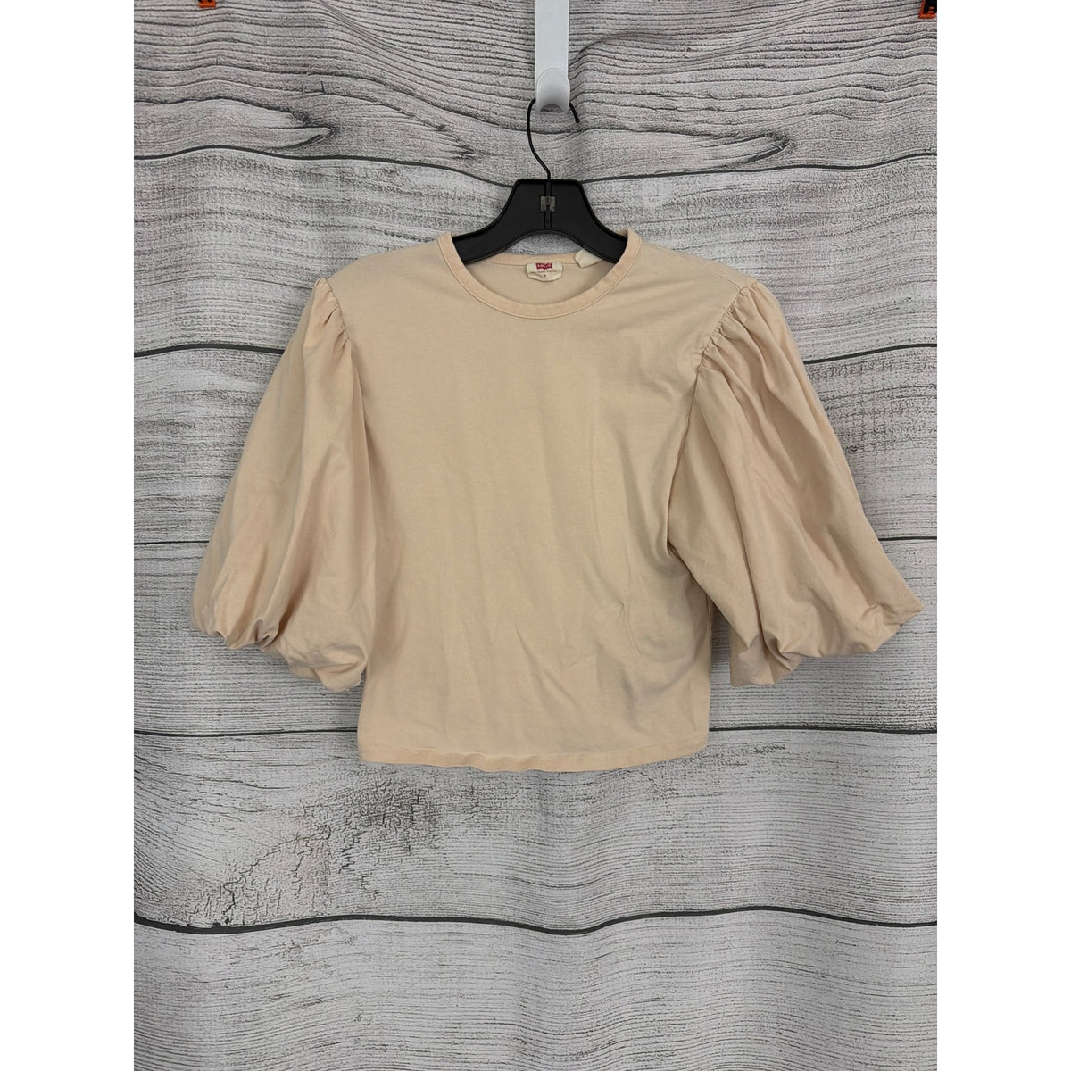 Levis Beige Puff Sleeve Womens Top Size S
