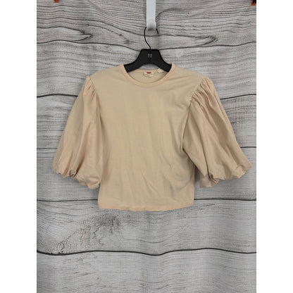 Levis Beige Puff Sleeve Womens Top Size S