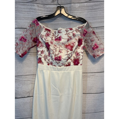 Little Mistress Embroidered Off-Shoulder Floral Dress