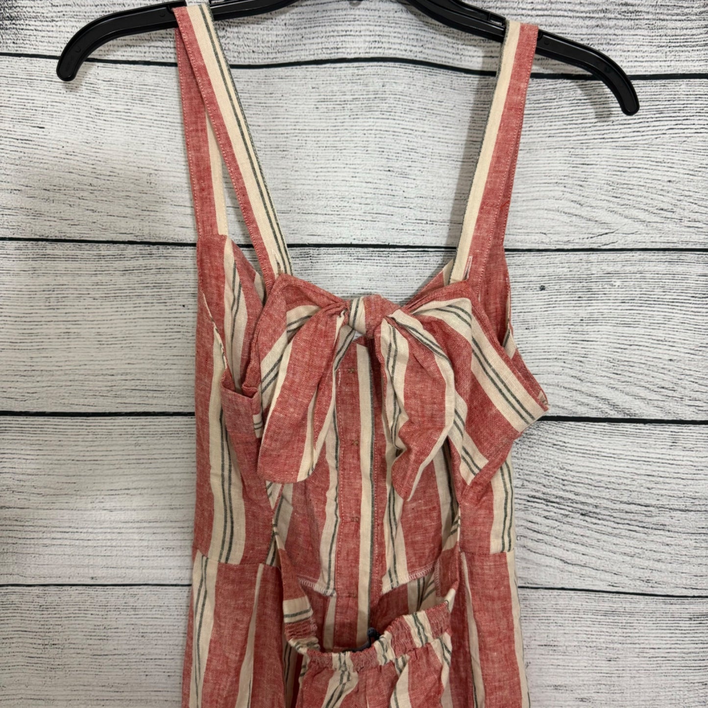 Romeo and Juliet Couture Striped Linen-Blend Jumpsuit Size M