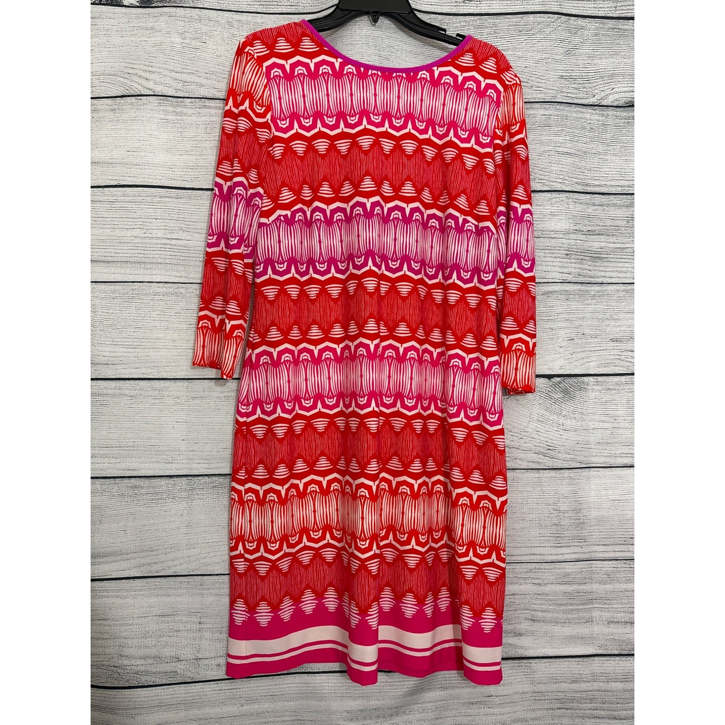 Eliza J Colorful Geometric Print Dress With 3/4 Sleeves Size 12