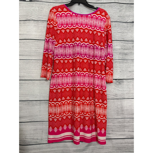 Eliza J Colorful Geometric Print Dress With 3/4 Sleeves Size 12