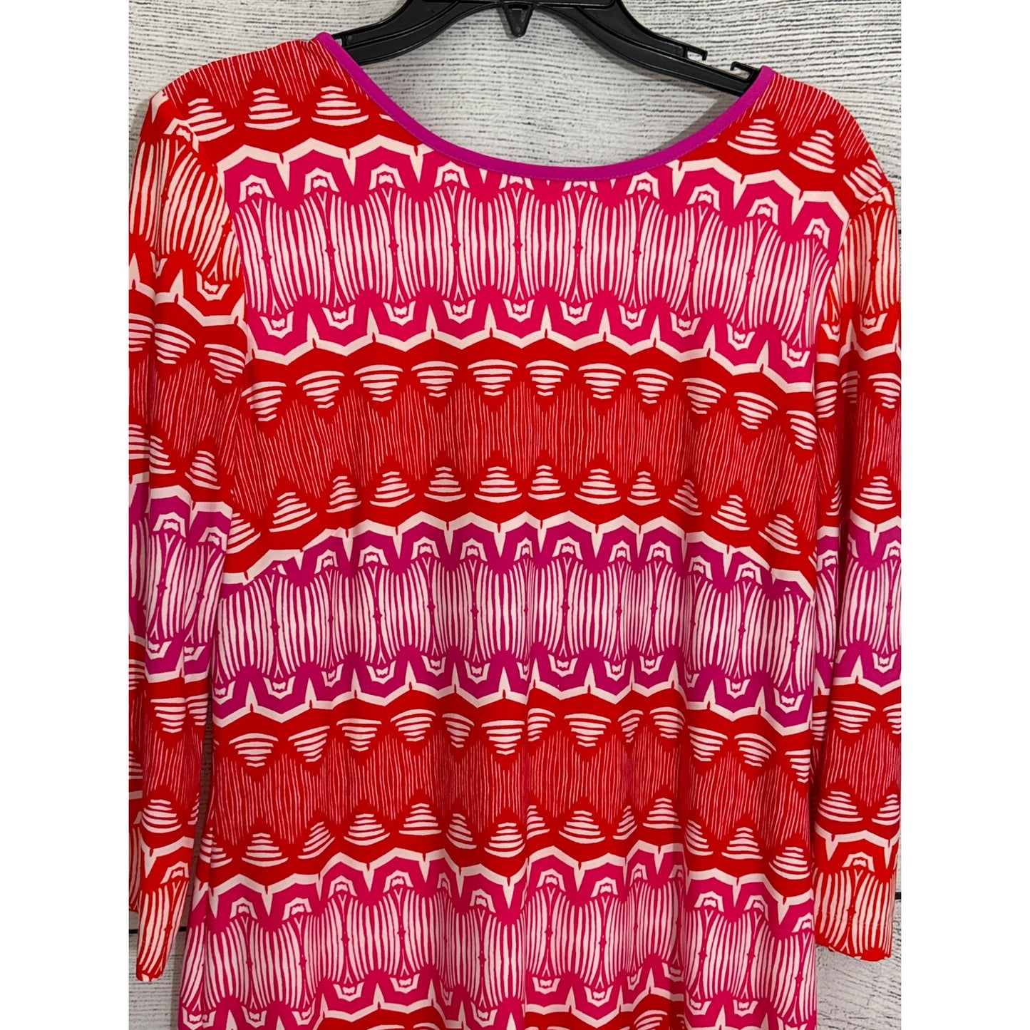 Eliza J Colorful Geometric Print Dress With 3/4 Sleeves Size 12