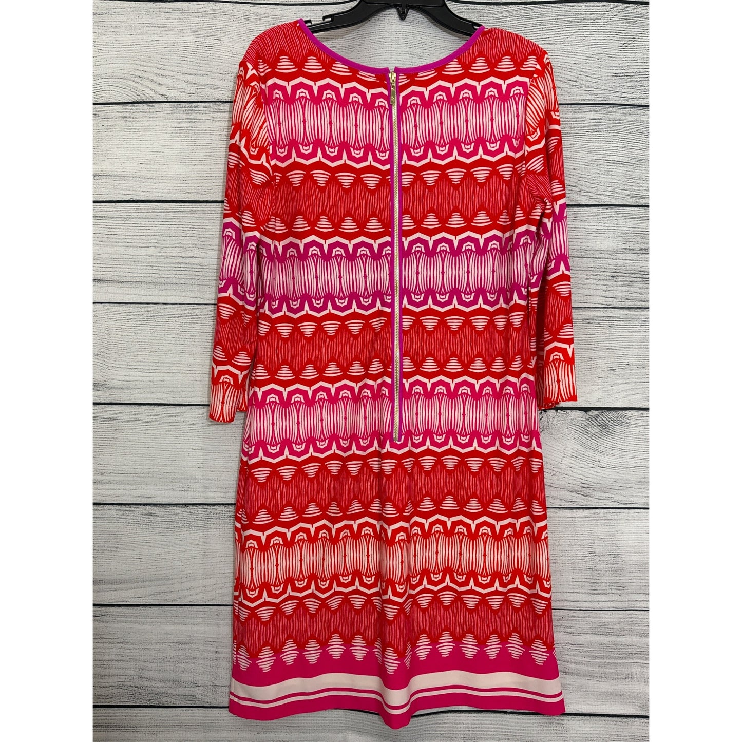 Eliza J Colorful Geometric Print Dress With 3/4 Sleeves Size 12