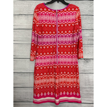 Eliza J Colorful Geometric Print Dress With 3/4 Sleeves Size 12