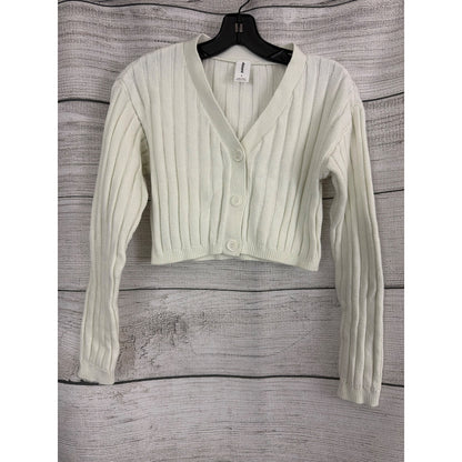 Abound Ribbed Knit Cropped Cardigan Sweater Size S
